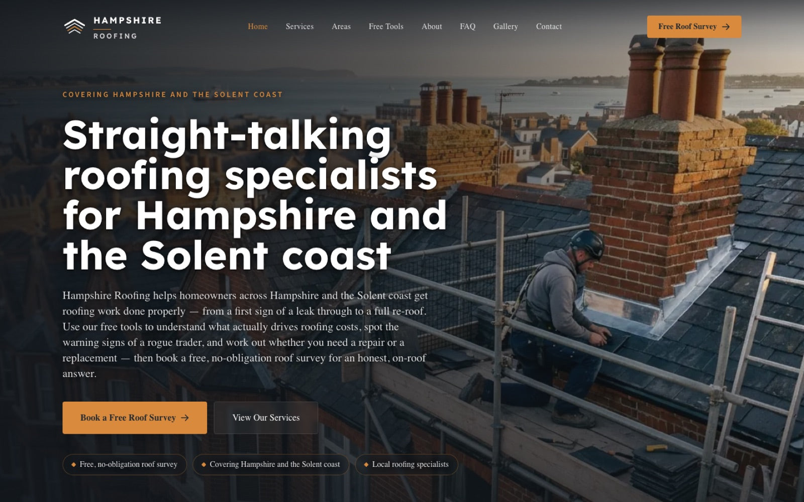 HampshireRoofing.co homepage — live