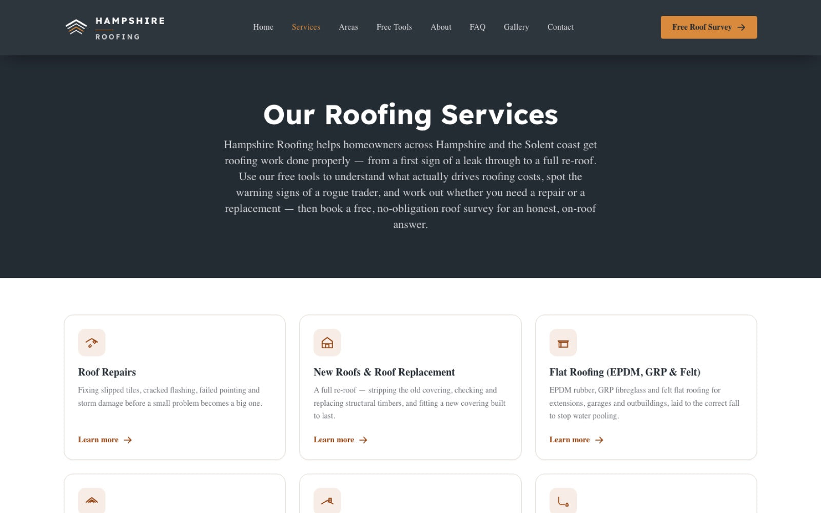 All 12 roofing service pages