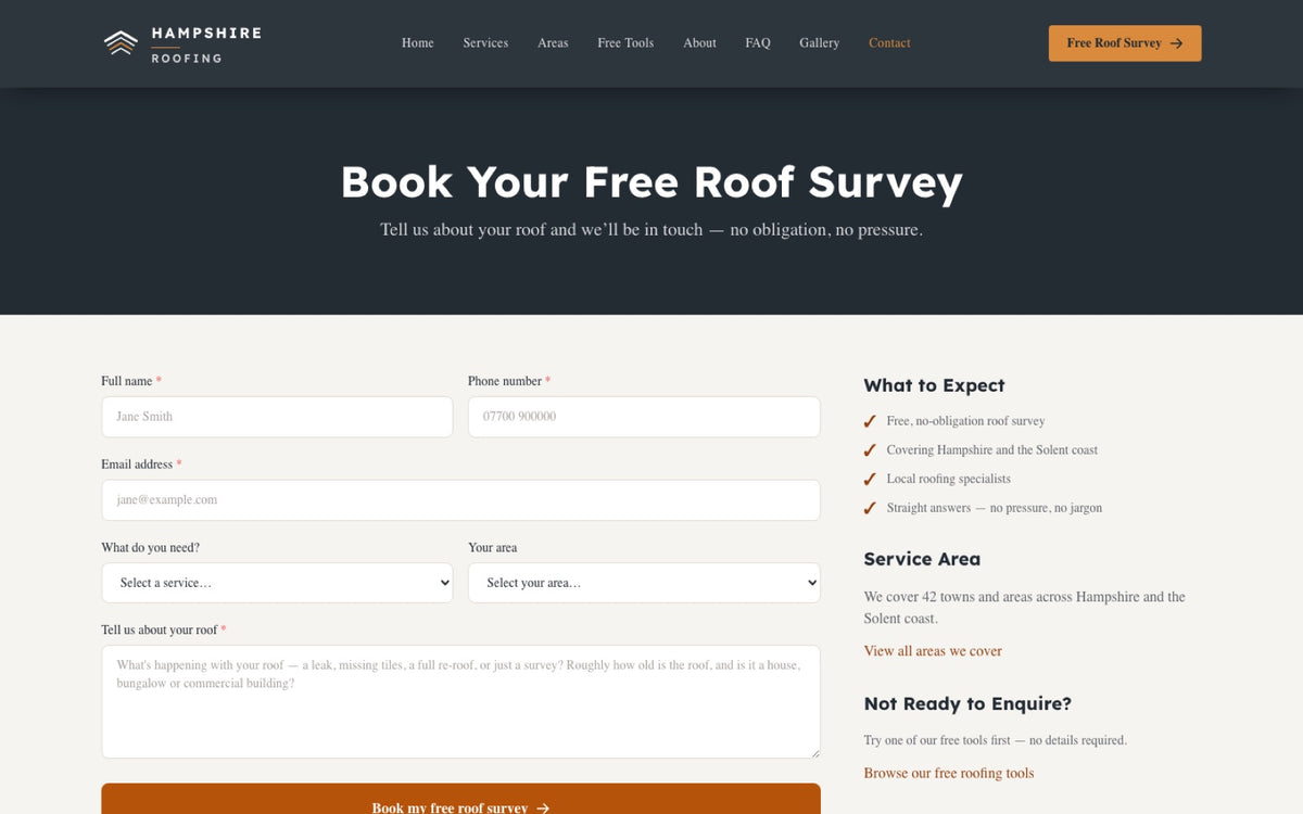 Working contact form