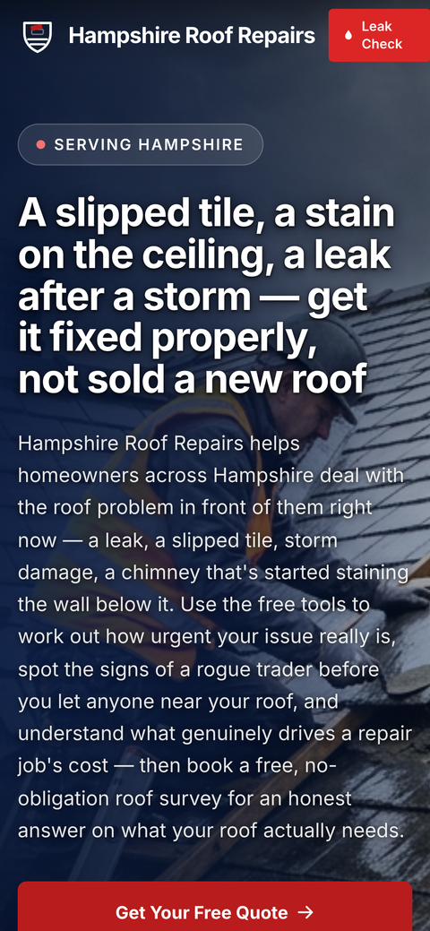 HampshireRoofRepairs.com — One-of-One Roof Repair Website