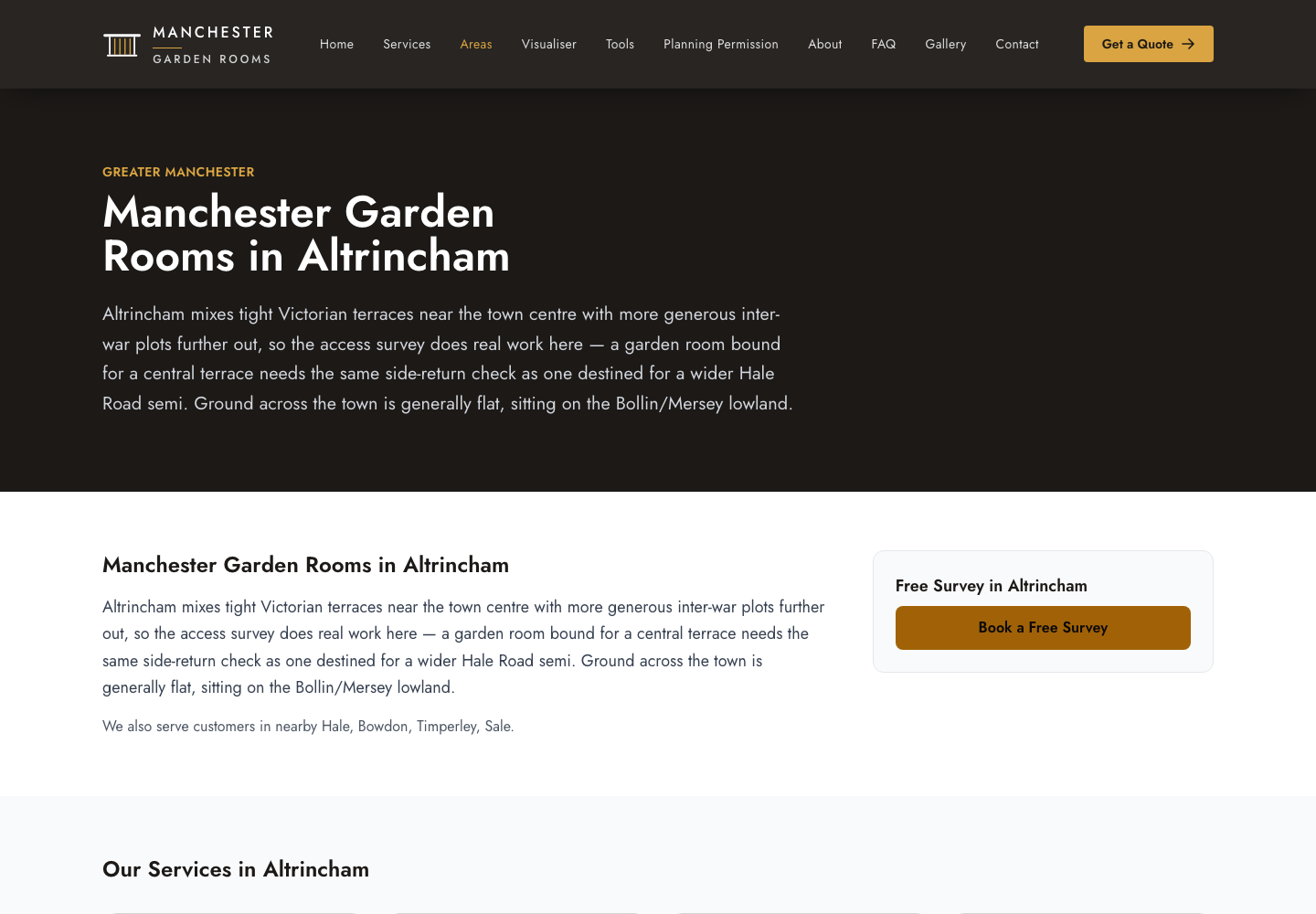 ManchesterGardenRooms.com — One-of-One Garden Room Website