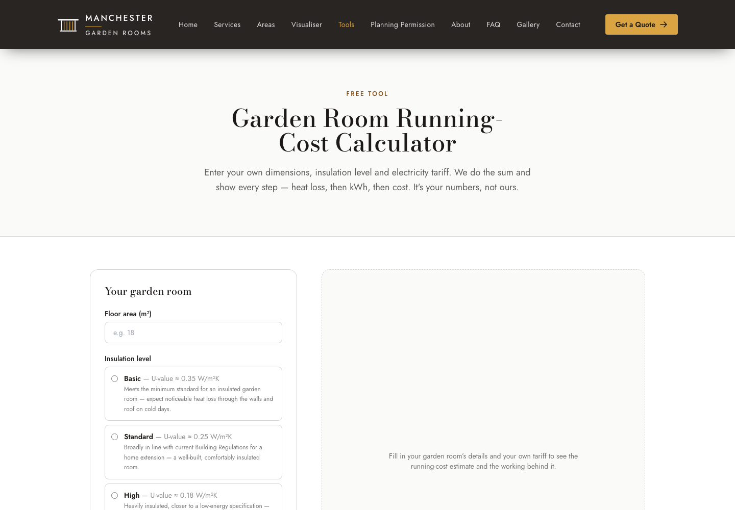 ManchesterGardenRooms.com — One-of-One Garden Room Website