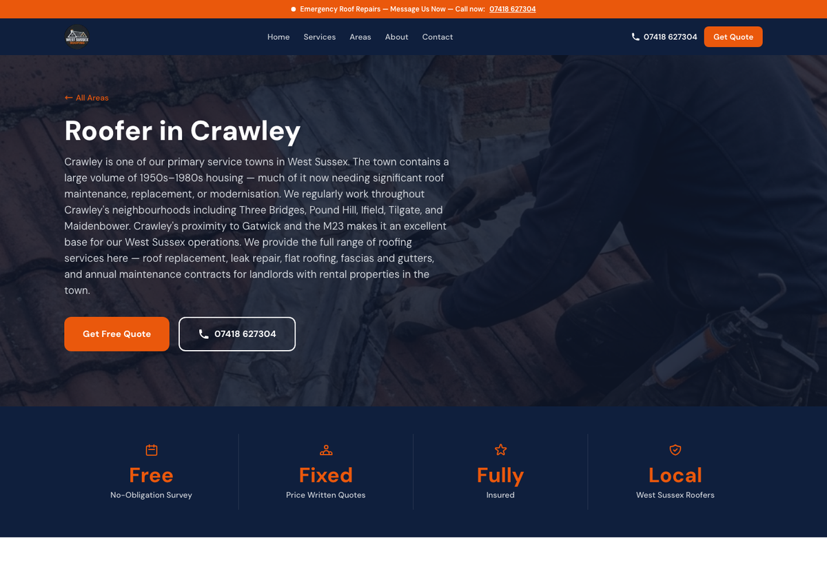 WestSussexRoofing.co — One-of-One Roofing Website